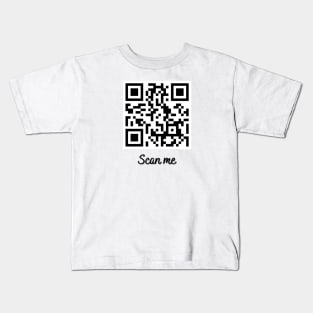 QR Code Design (Scan for Message) Kids T-Shirt